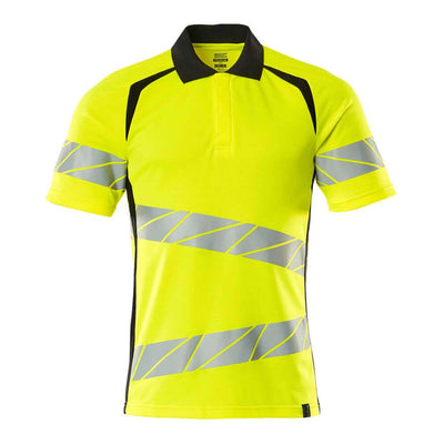 Mascot Hi-Vis Polo Shirt 19083-771 Front #colour_hi-vis-yellow-black