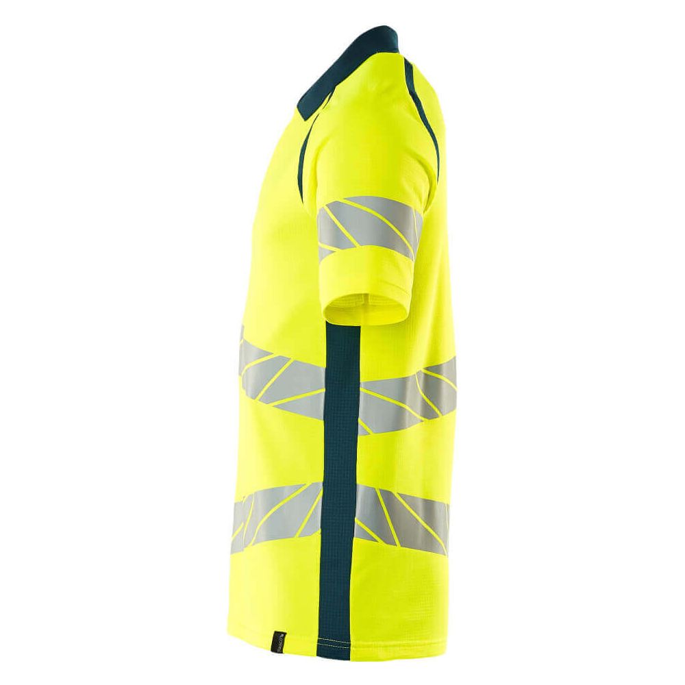 Mascot Hi-Vis Polo Shirt 19083-771 Right #colour_hi-vis-yellow-dark-petroleum