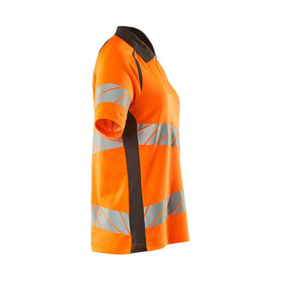Mascot Hi-Vis Polo shirt 19093-771 Left #colour_hi-vis-orange-dark-anthracite-grey
