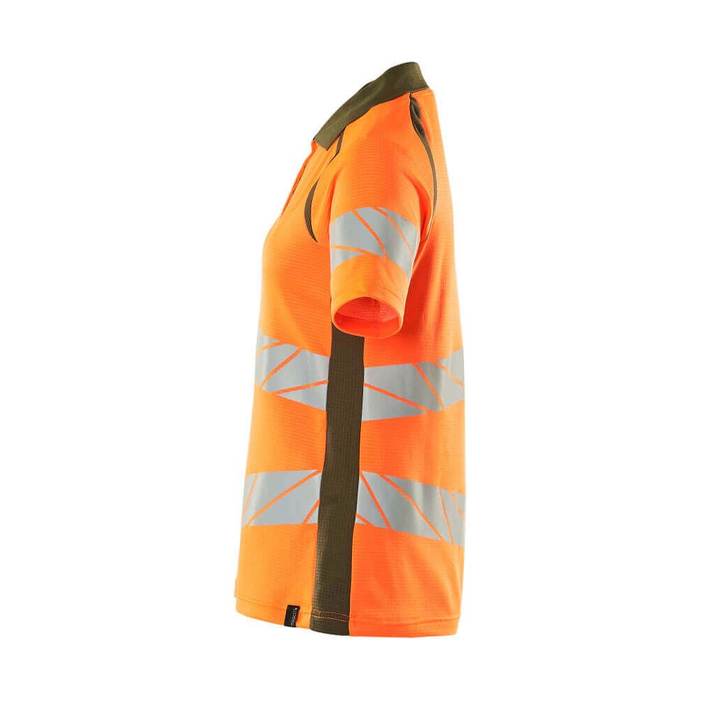 Mascot Hi-Vis Polo shirt 19093-771 Right #colour_hi-vis-orange-moss-green