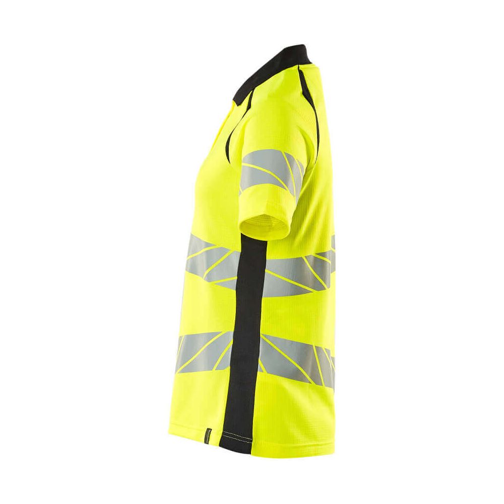 Mascot Hi-Vis Polo shirt 19093-771 Right #colour_hi-vis-yellow-dark-navy-blue