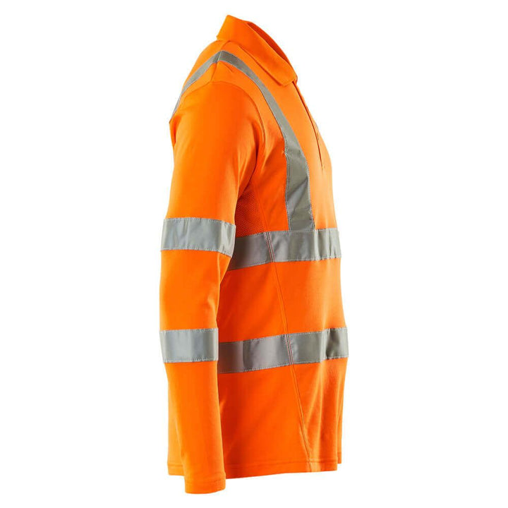 Mascot Hi Vis Polo Shirt Long-Sleeved 18283-995 Left #colour_hi-vis-orange