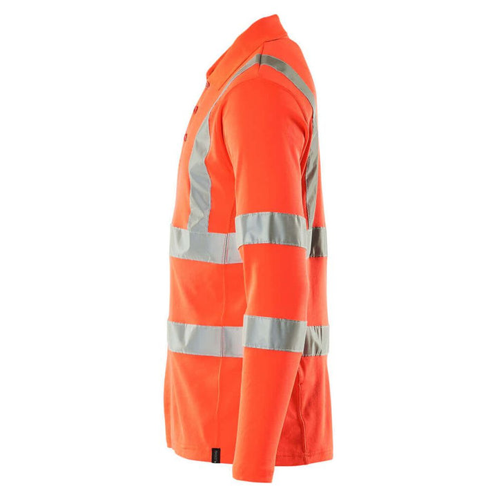 Mascot Hi Vis Polo Shirt Long-Sleeved 18283-995 Right #colour_hi-vis-red