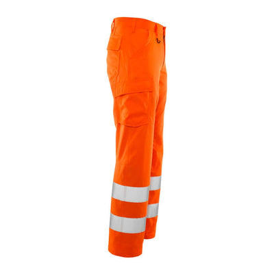 Mascot Hi-Vis Service Trousers  20859-236 Left #colour_hi-vis-orange
