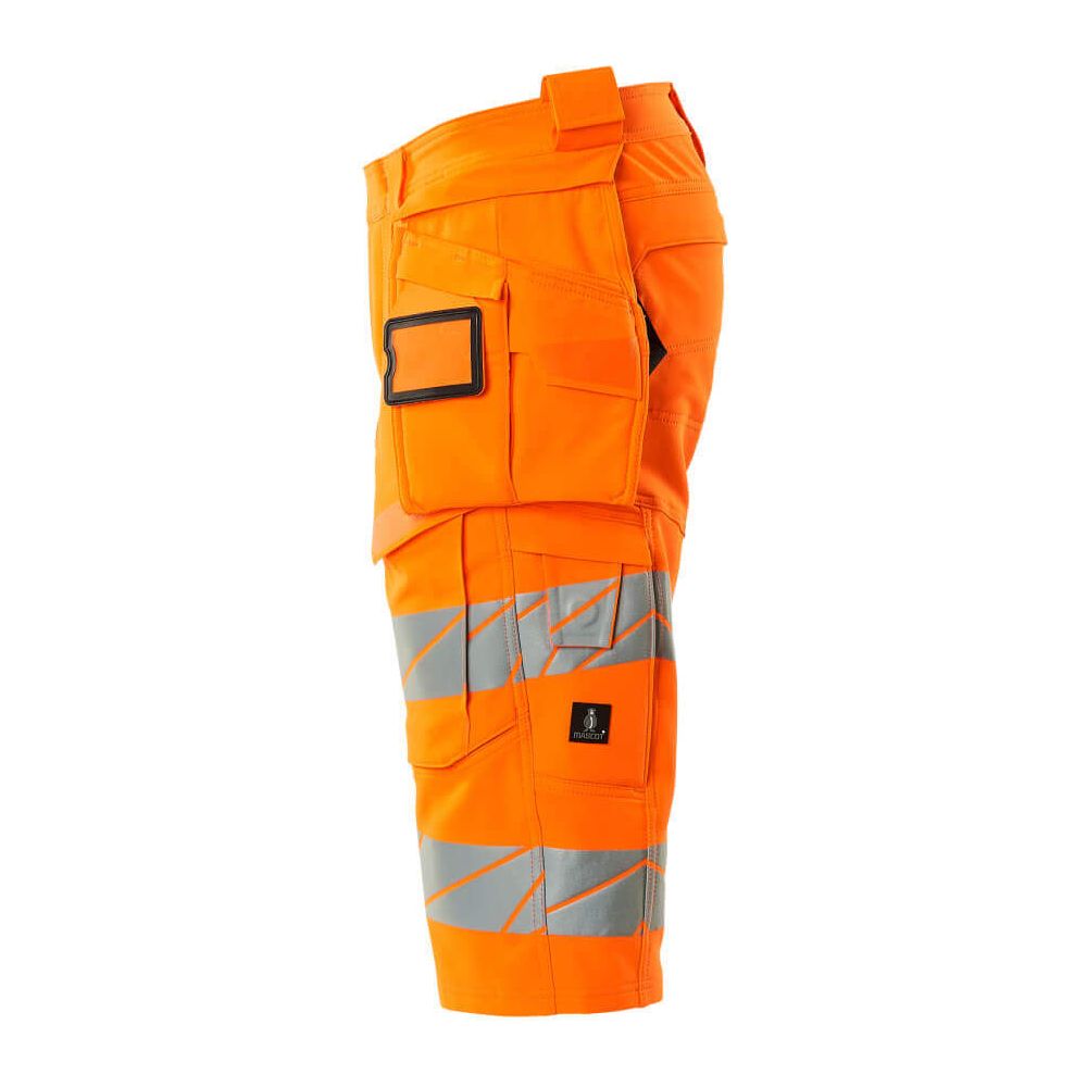 Mascot Hi-Vis Shorts 4-way-stretch & holster pockets 19349-711 Right #colour_hi-vis-orange