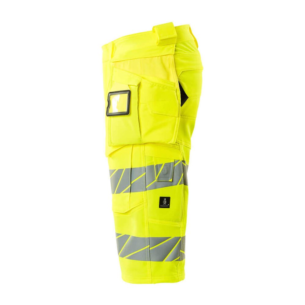 Mascot Hi-Vis Shorts 4-way-stretch & holster pockets 19349-711 Right #colour_hi-vis-yellow
