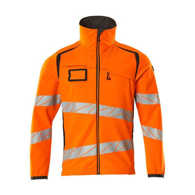 Mascot Hi-Vis Softshell Jacket 19002-143 Front #colour_hi-vis-orange-dark-anthracite-grey