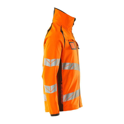 Mascot Hi-Vis Softshell Jacket 19002-143 Left #colour_hi-vis-orange-dark-anthracite-grey