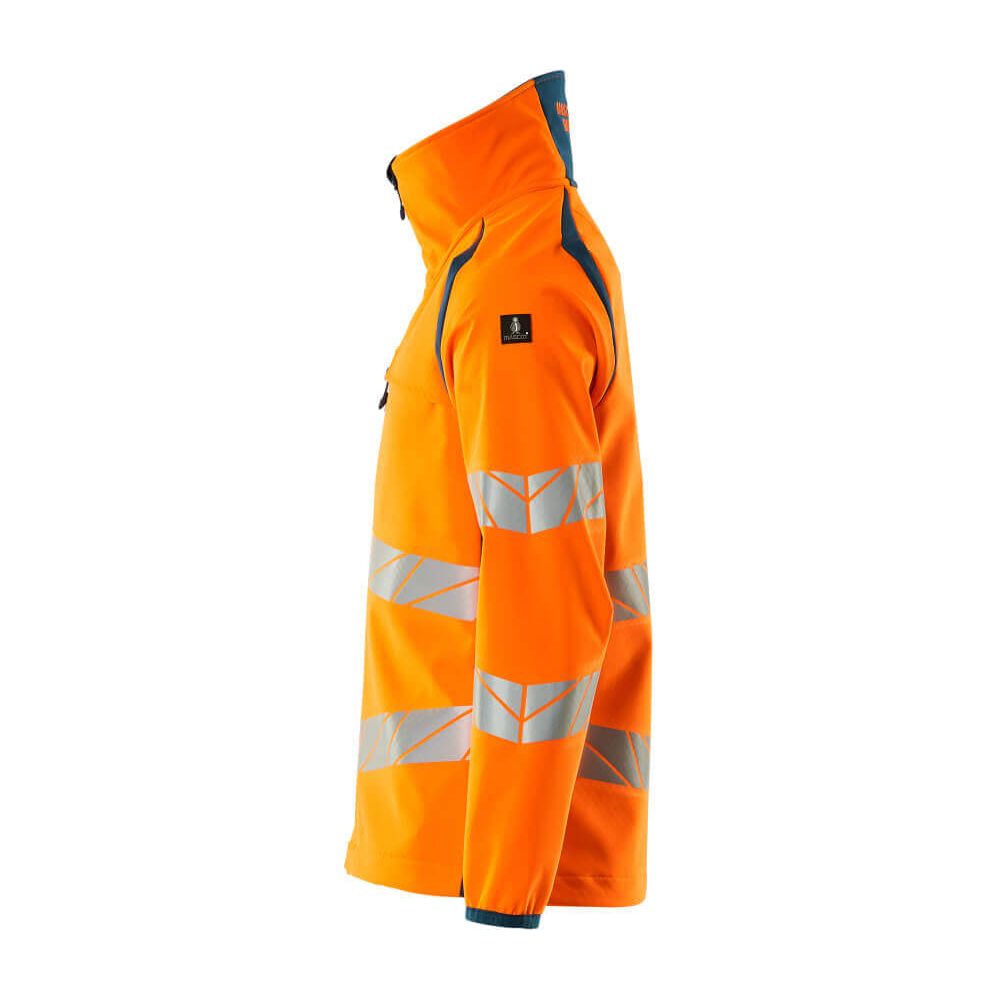 Mascot Hi-Vis Softshell Jacket 19002-143 Right #colour_hi-vis-orange-dark-petroleum