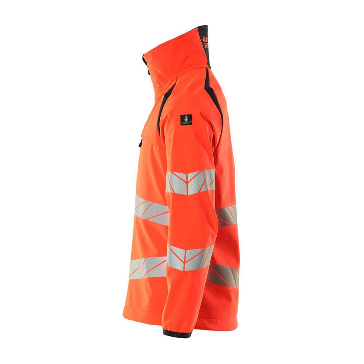 Mascot Hi-Vis Softshell Jacket 19002-143 Right #colour_hi-vis-red-dark-navy-blue