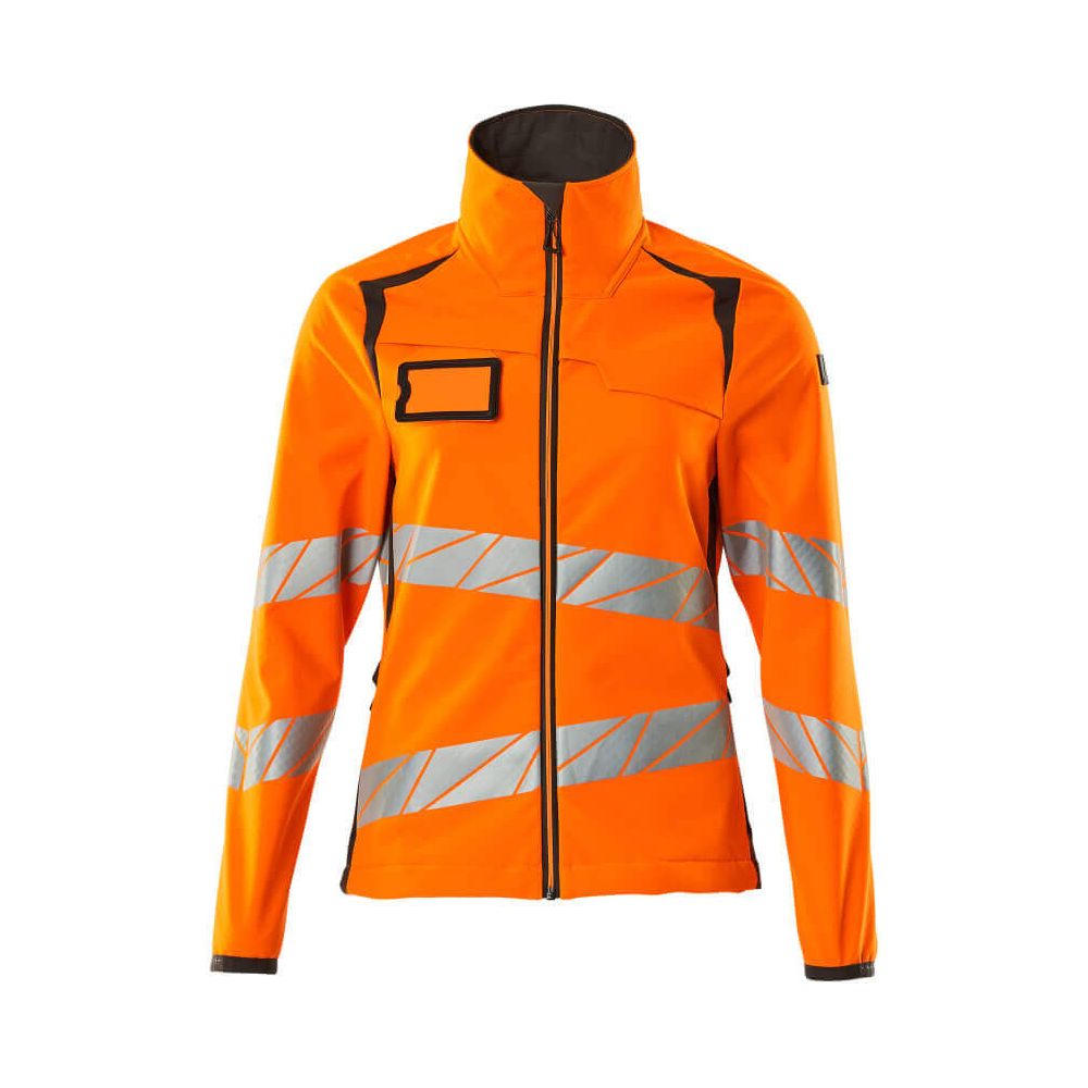 Mascot Hi-Vis Softshell Jacket 19012-143 Front #colour_hi-vis-orange-dark-anthracite-grey