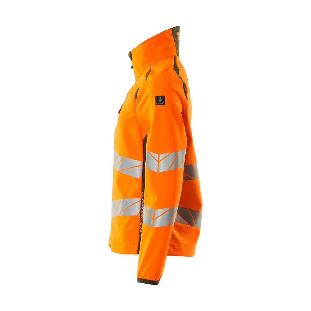 Mascot Hi-Vis Softshell Jacket 19012-143 Right #colour_hi-vis-orange-moss-green