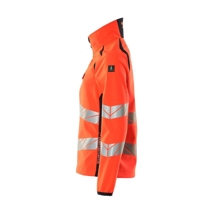 Mascot Hi-Vis Softshell Jacket 19012-143 Right #colour_hi-vis-red-dark-navy-blue