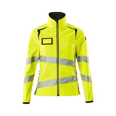 Mascot Hi-Vis Softshell Jacket 19012-143 Front #colour_hi-vis-yellow-black