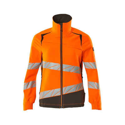 Mascot Hi-Vis Water Repellent Stretch Jacket 19008-511 Front #colour_hi-vis-orange-dark-anthracite-grey