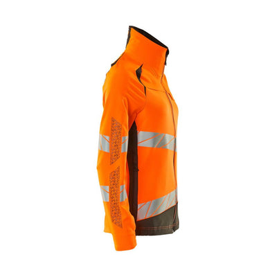 Mascot Hi-Vis Water Repellent Stretch Jacket 19008-511 Left #colour_hi-vis-orange-dark-anthracite-grey