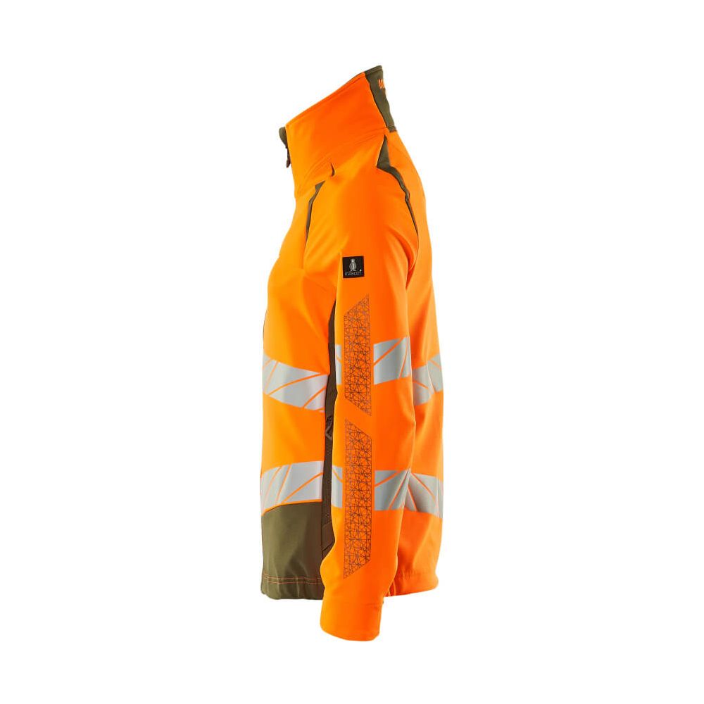 Mascot Hi-Vis Water Repellent Stretch Jacket 19008-511 Right #colour_hi-vis-orange-moss-green