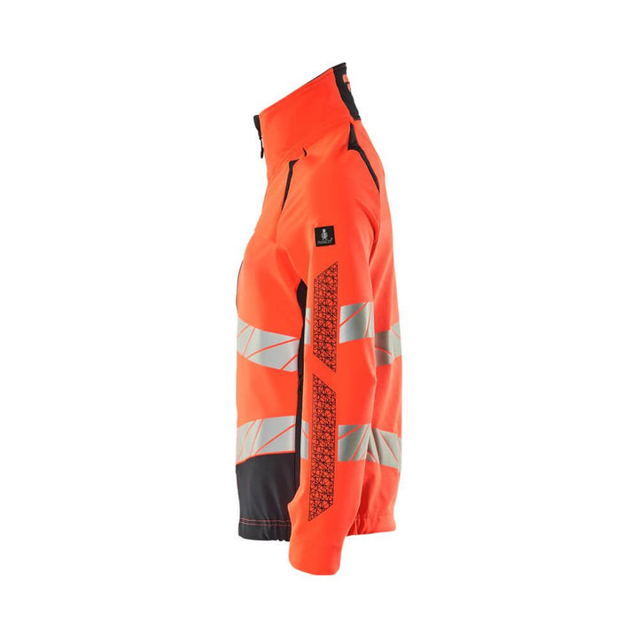 Mascot Hi-Vis Water Repellent Stretch Jacket 19008-511 Right #colour_hi-vis-red-dark-navy-blue