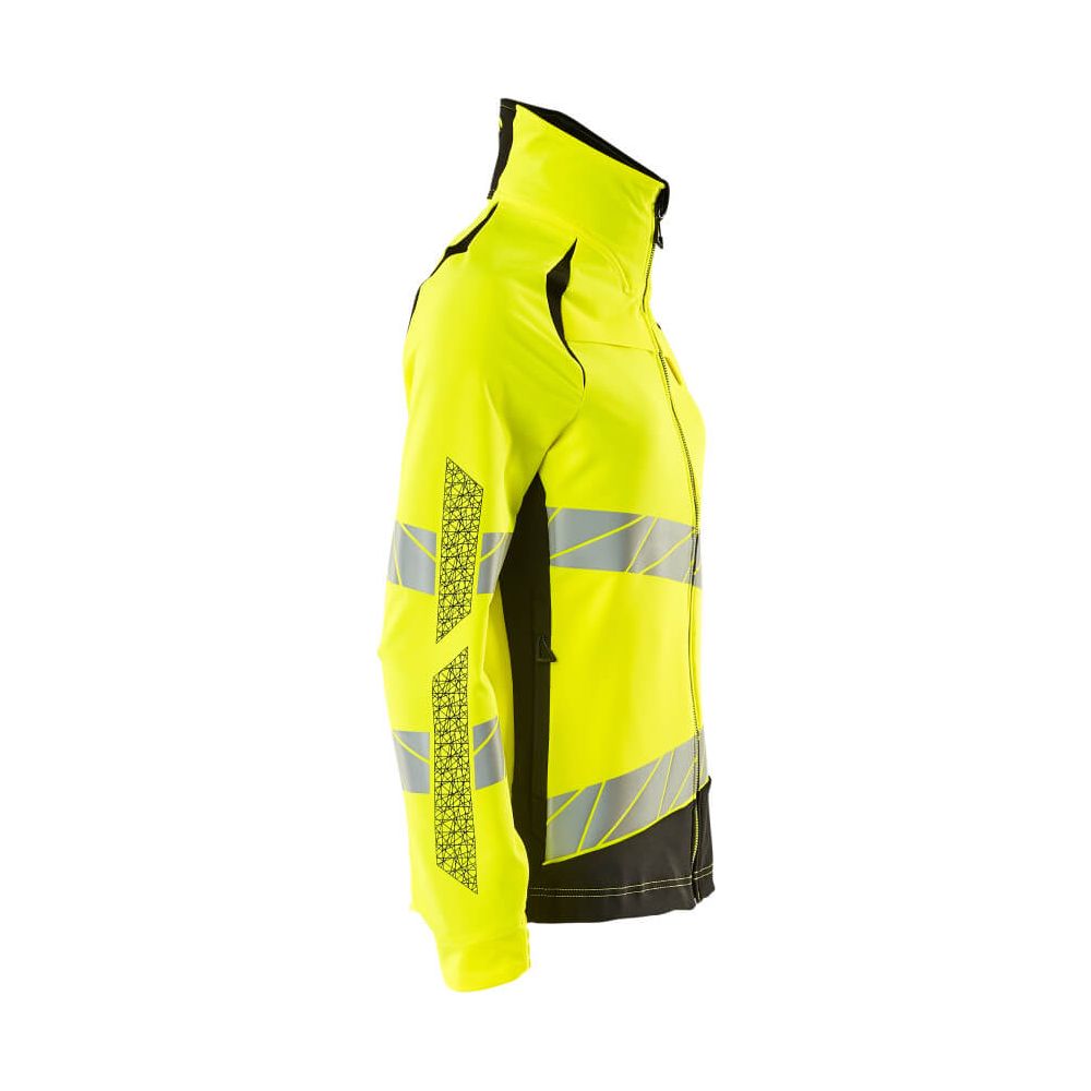 Mascot Hi-Vis Water Repellent Stretch Jacket 19008-511 Left #colour_hi-vis-yellow-black