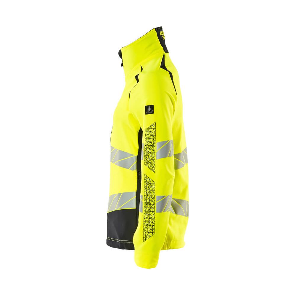 Mascot Hi-Vis Water Repellent Stretch Jacket 19008-511 Right #colour_hi-vis-yellow-dark-navy-blue
