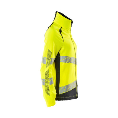 Mascot Hi-Vis Water Repellent Stretch Jacket 19008-511 Left #colour_hi-vis-yellow-dark-navy-blue