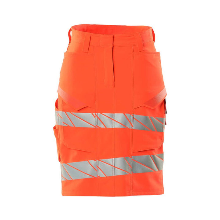 Mascot Hi-Vis Stretch Skirt 19244-711 Front #colour_hi-vis-red