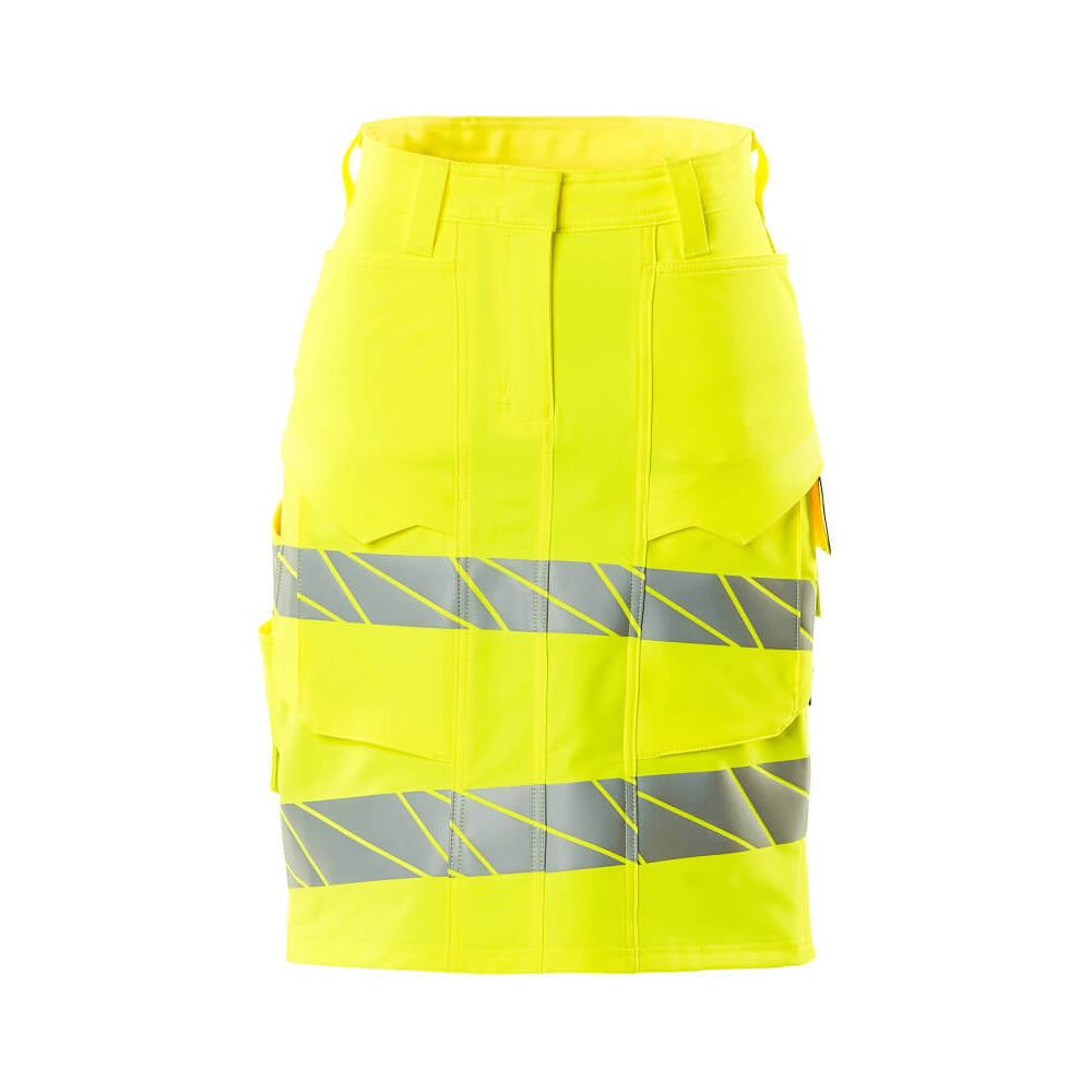 Mascot Hi-Vis Stretch Skirt 19244-711 Front #colour_hi-vis-yellow
