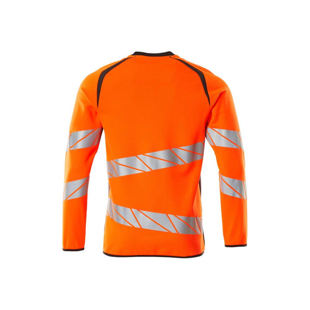 Mascot Hi-Vis Sweatshirt 19084-781 Rear #colour_hi-vis-orange-dark-anthracite-grey