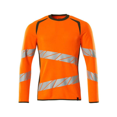 Mascot Hi-Vis Sweatshirt 19084-781 Front #colour_hi-vis-orange-moss-green