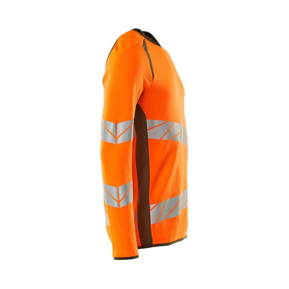 Mascot Hi-Vis Sweatshirt 19084-781 Left #colour_hi-vis-orange-moss-green