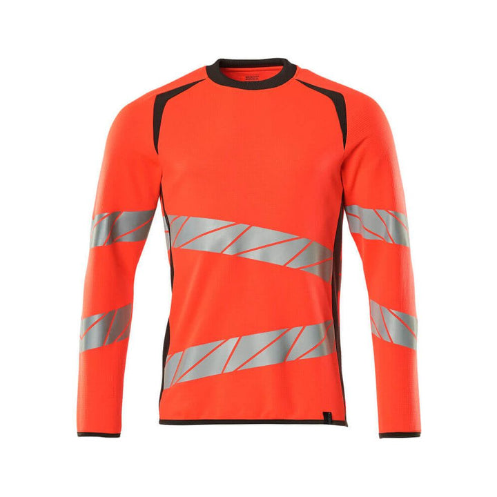 Mascot Hi-Vis Sweatshirt 19084-781 Front #colour_hi-vis-red-dark-anthracite-grey