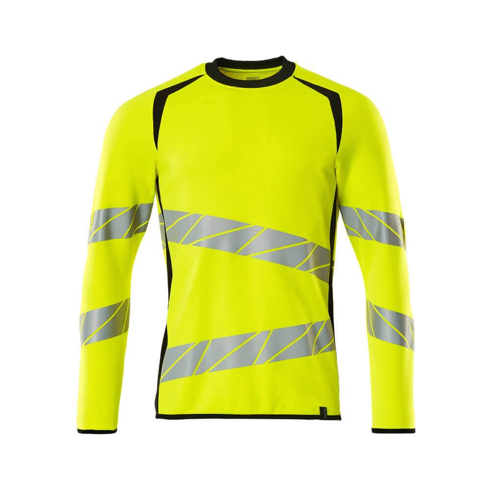 Mascot Hi-Vis Sweatshirt 19084-781 Front #colour_hi-vis-yellow-black