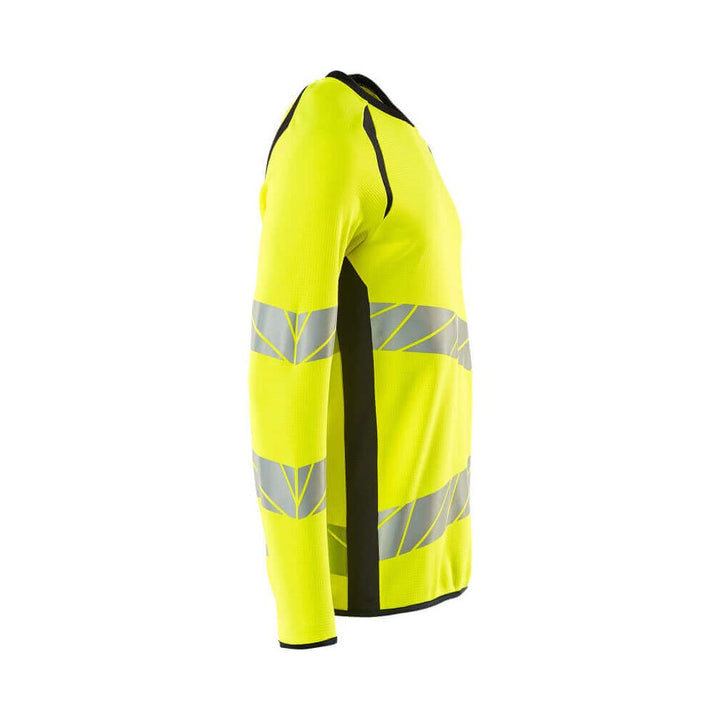 Mascot Hi-Vis Sweatshirt 19084-781 Left #colour_hi-vis-yellow-dark-navy-blue