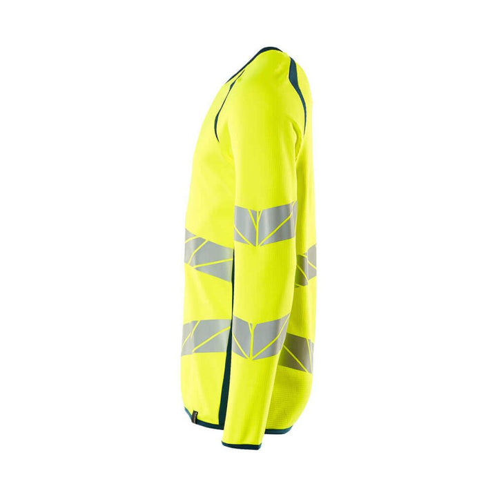 Mascot Hi-Vis Sweatshirt 19084-781 Right #colour_hi-vis-yellow-dark-petroleum