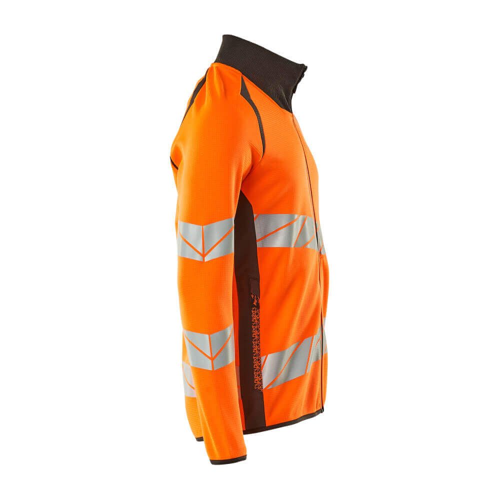 Mascot Hi-Vis Sweatshirt with zipper 19184-781 Left #colour_hi-vis-orange-dark-anthracite-grey