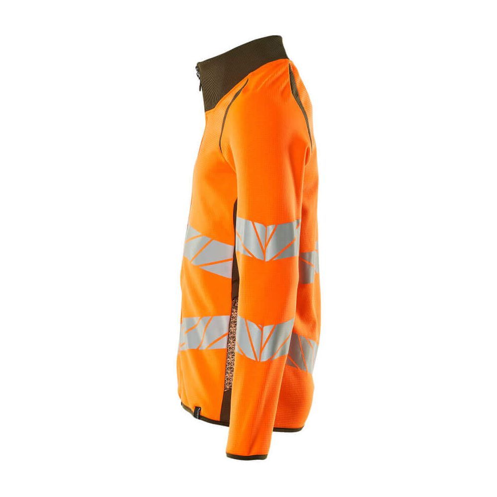 Mascot Hi-Vis Sweatshirt with zipper 19184-781 Right #colour_hi-vis-orange-moss-green