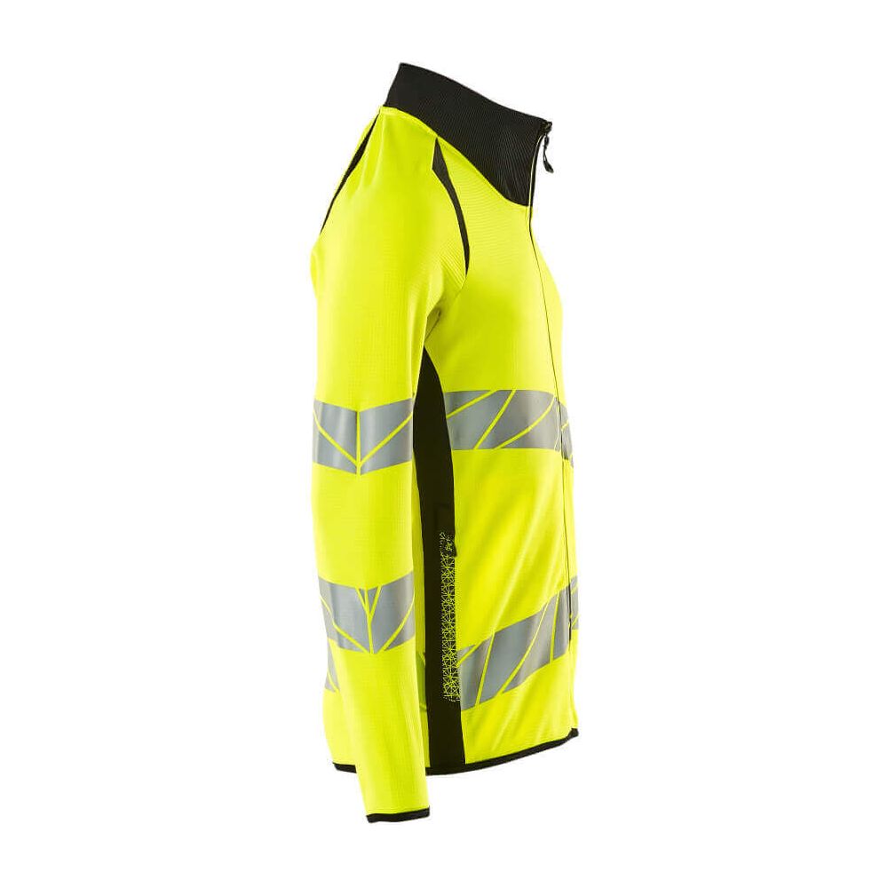 Mascot Hi-Vis Sweatshirt with zipper 19184-781 Left #colour_hi-vis-yellow-black