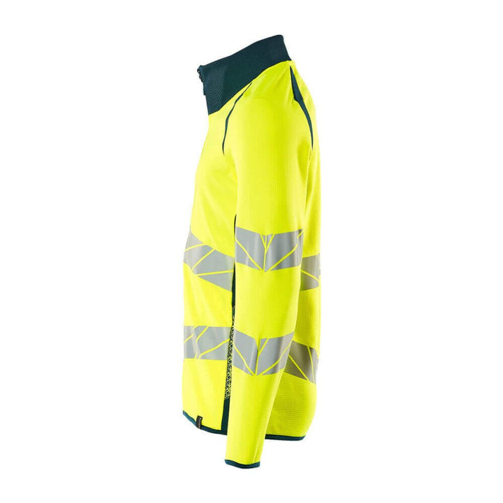 Mascot Hi-Vis Sweatshirt with zipper 19184-781 Right #colour_hi-vis-yellow-dark-petroleum