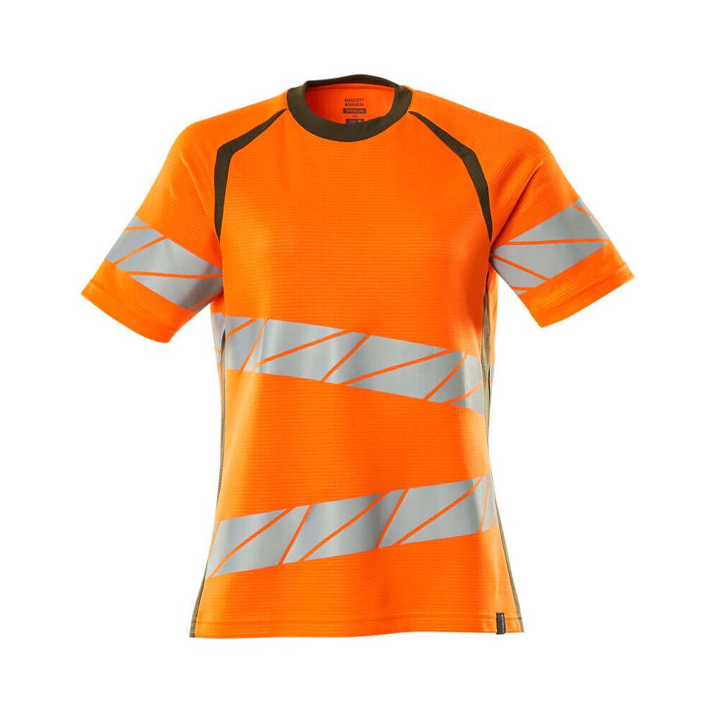 Mascot Hi-Vis T-shirt 19092-771 Front #colour_hi-vis-orange-moss-green