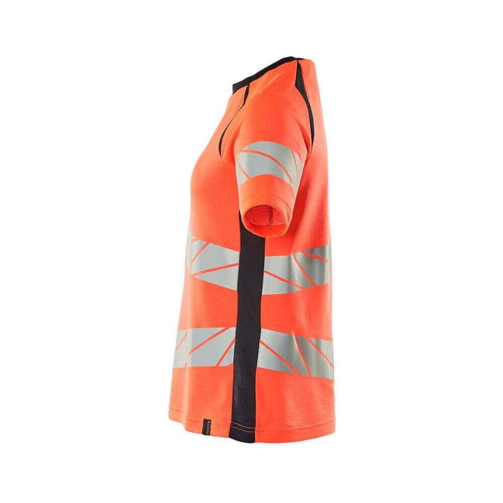 Mascot Hi-Vis T-shirt 19092-771 Right #colour_hi-vis-red-dark-navy-blue