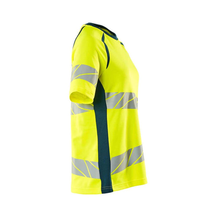 Mascot Hi-Vis T-shirt 19092-771 Left #colour_hi-vis-yellow-dark-petroleum