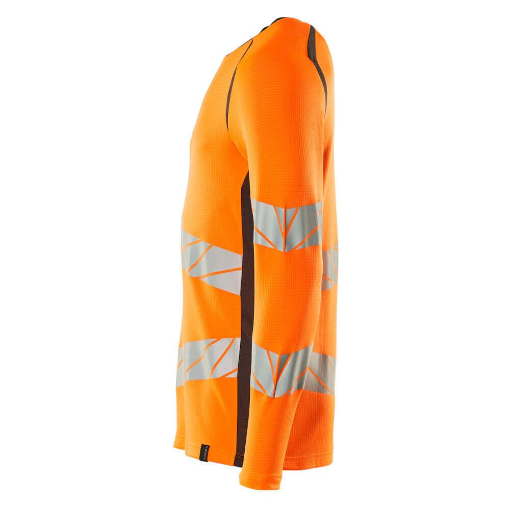 Mascot Hi-Vis T-shirt long-sleeved 19081-771 Right #colour_hi-vis-orange-dark-anthracite-grey