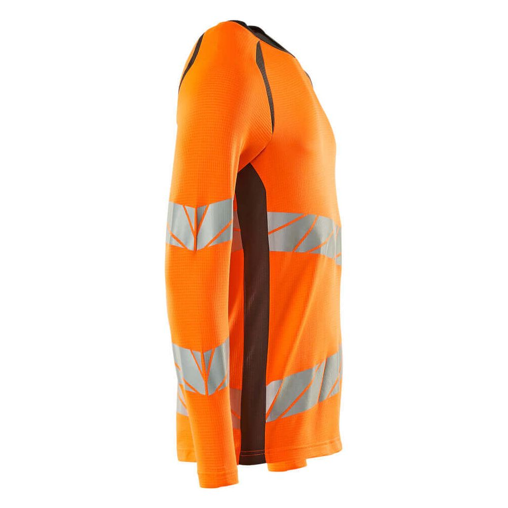 Mascot Hi-Vis T-shirt long-sleeved 19081-771 Left #colour_hi-vis-orange-dark-anthracite-grey