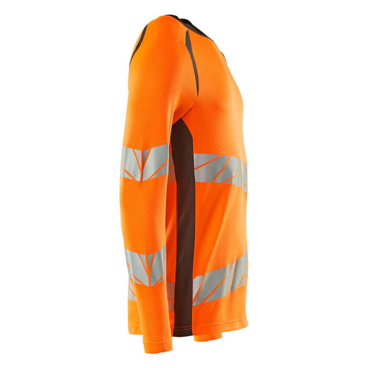 Mascot Hi-Vis T-shirt long-sleeved 19081-771 Left #colour_hi-vis-orange-dark-anthracite-grey