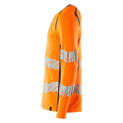 Mascot Hi-Vis T-shirt long-sleeved 19081-771 Right #colour_hi-vis-orange-dark-petroleum