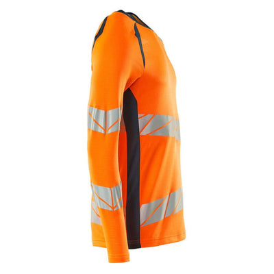 Mascot Hi-Vis T-shirt long-sleeved 19081-771 Left #colour_hi-vis-orange-dark-petroleum