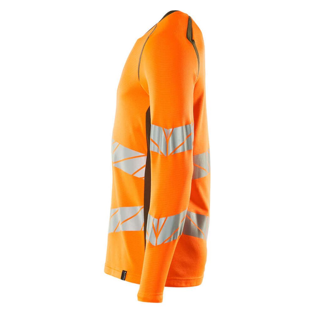 Mascot Hi-Vis T-shirt long-sleeved 19081-771 Right #colour_hi-vis-orange-moss-green