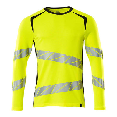 Mascot Hi-Vis T-shirt long-sleeved 19081-771 Front #colour_hi-vis-yellow-black