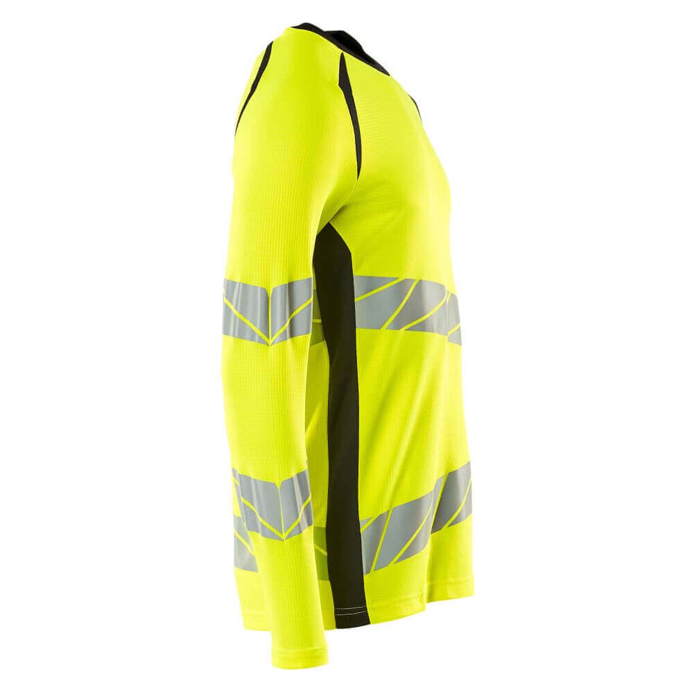 Mascot Hi-Vis T-shirt long-sleeved 19081-771 Left #colour_hi-vis-yellow-dark-navy-blue