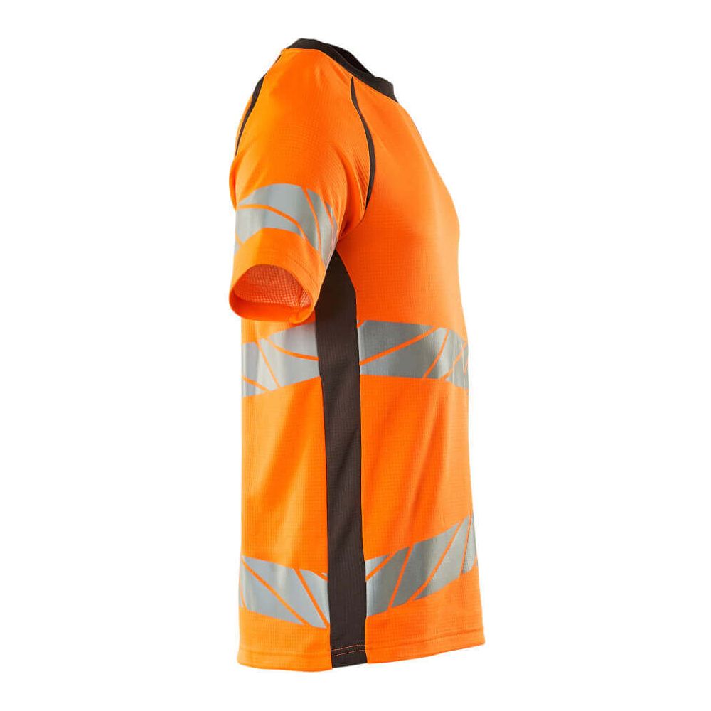 Mascot Hi-Vis T-shirt Short-Sleeve 19082-771 Left #colour_hi-vis-orange-dark-anthracite-grey